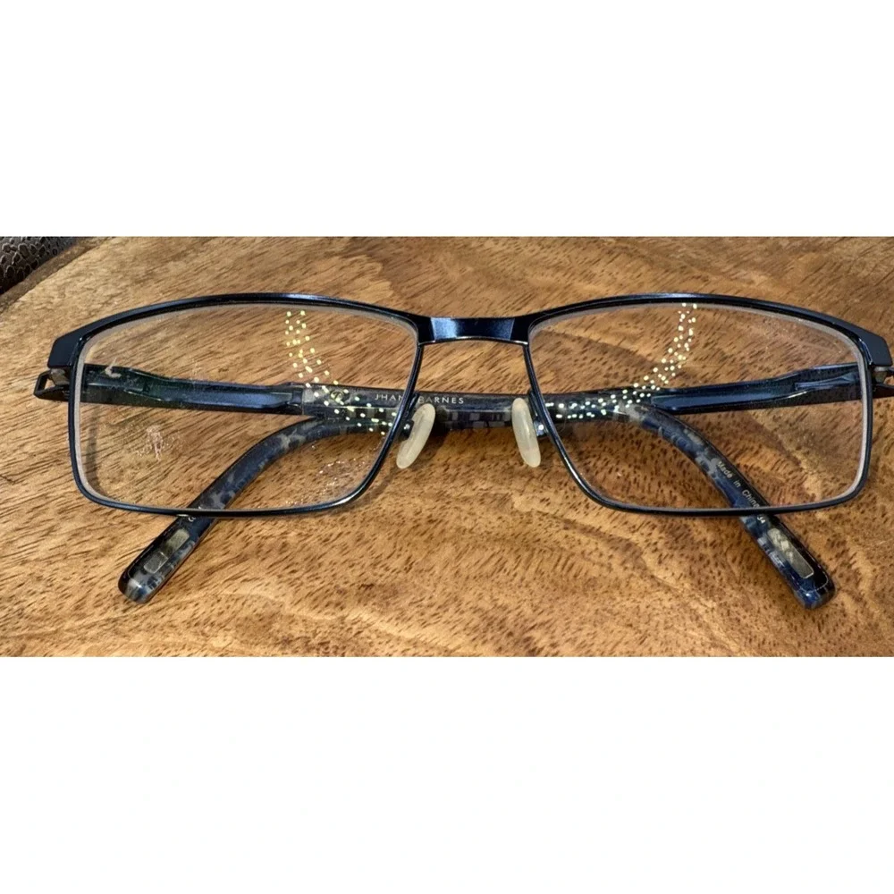 Jhane Barnes‎ Nano Eyeglass Frames 55-16-140 Gunmetal Blue Accent Designer